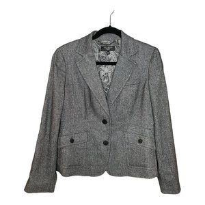 Talbots Petites Wool Blend Charcoal Blazer Suit Jacket - Size 10P